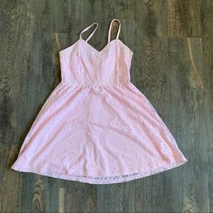 Pink lace dress